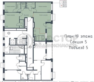 3-комнатная квартира, 96.97 м² - фото 10