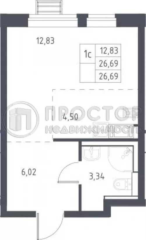 Студия, 25.8 м² - фото 11