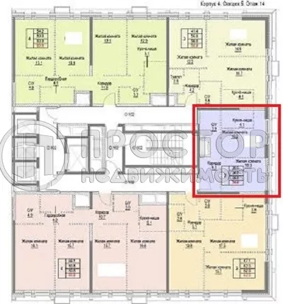 2-комнатная квартира, 34.8 м² - фото 14