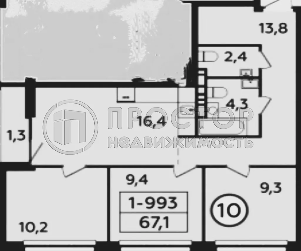 3-комнатная квартира, 67.1 м² - фото 19