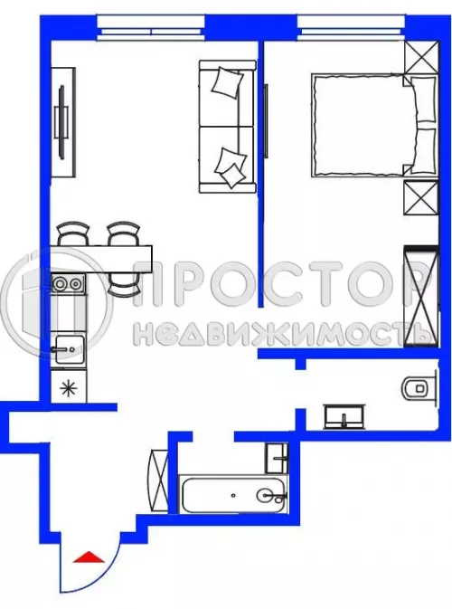 2-комнатная квартира, 45.8 м² - фото 44