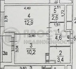 1-комнатная квартира, 33.7 м² - фото 31
