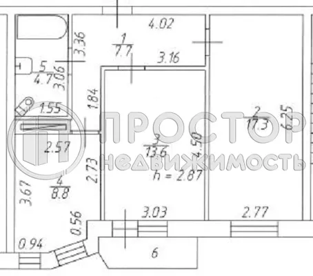 2-комнатная квартира, 52.9 м² - фото 23