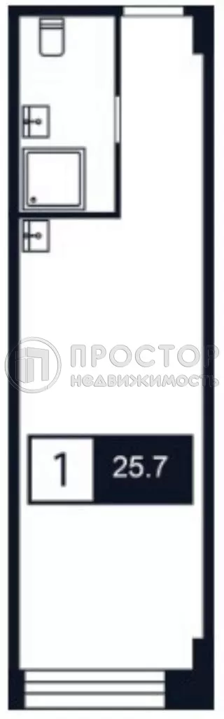 Студия, 24.8 м² - фото 11