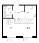 2-комнатная квартира, 40 м² - фото 29