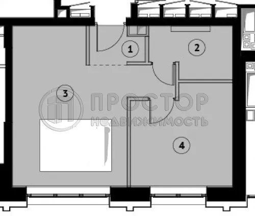 1-комнатная квартира, 39 м² - фото 28