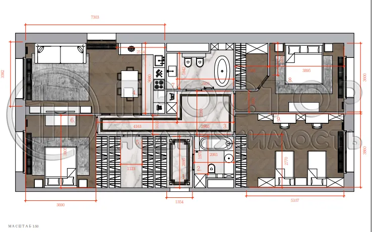 4-комнатная квартира, 119.5 м² - фото 34