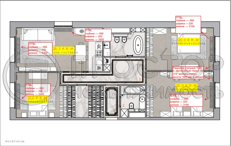4-комнатная квартира, 119.5 м² - фото 35