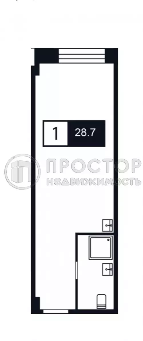 Студия, 28.4 м² - фото 15