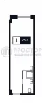Студия, 28.4 м² - фото 29