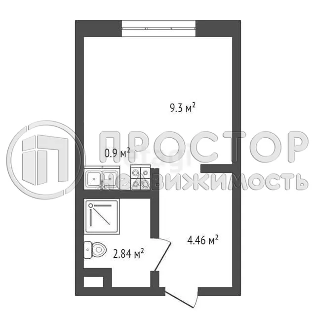 Студия, 17.31 м² - фото 2