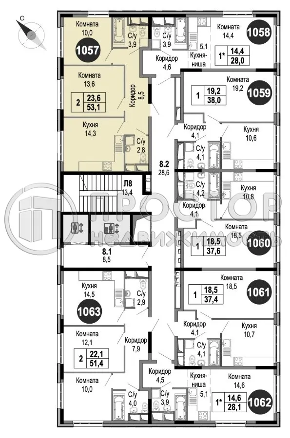 2-комнатная квартира, 53.1 м² - фото 11
