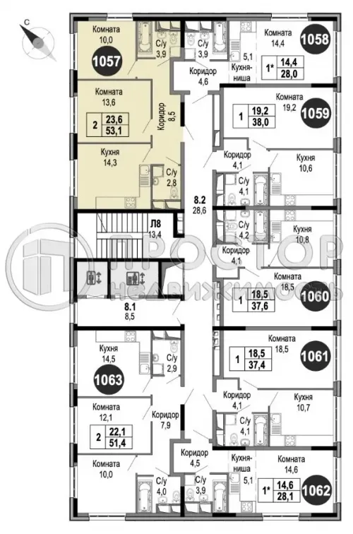 2-комнатная квартира, 53.1 м² - фото 11