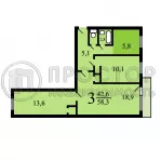 3-комнатная квартира, 59.3 м² - фото 40