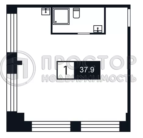 Студия, 38 м² - фото 10