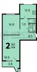 2-комнатная квартира, 56.2 м² - фото 85