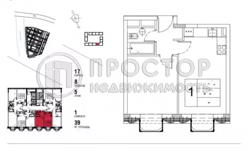 1-комнатная квартира, 39.1 м² - фото 5