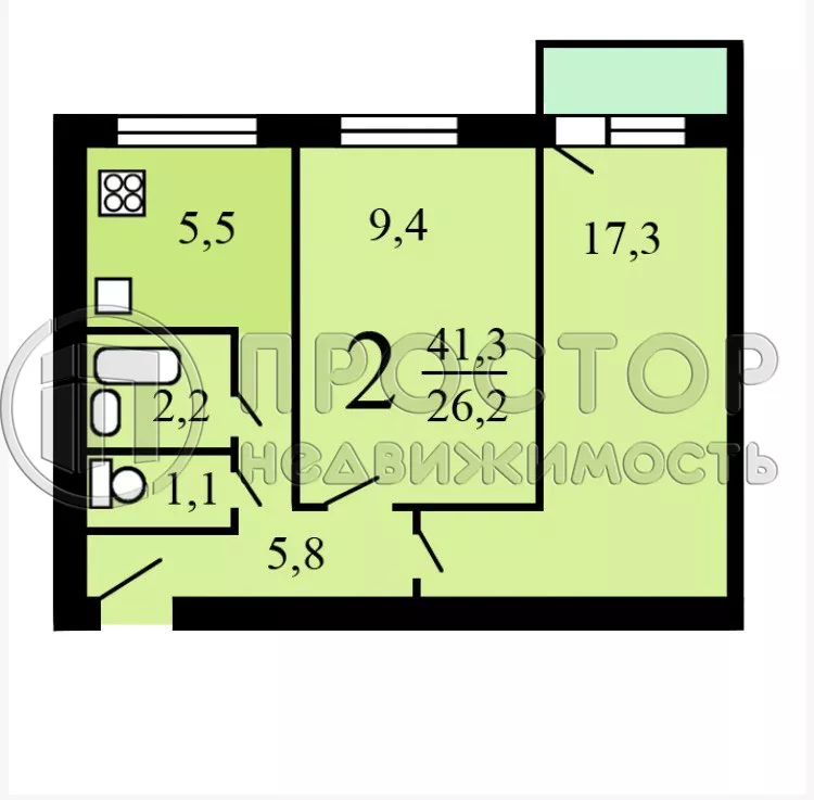 2-комнатная квартира, 43.2 м² - фото 46
