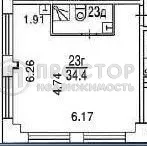 Студия, 38.5 м² - фото 14