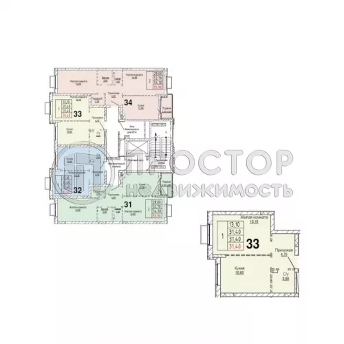 1-комнатная квартира, 31.4 м² - фото 6