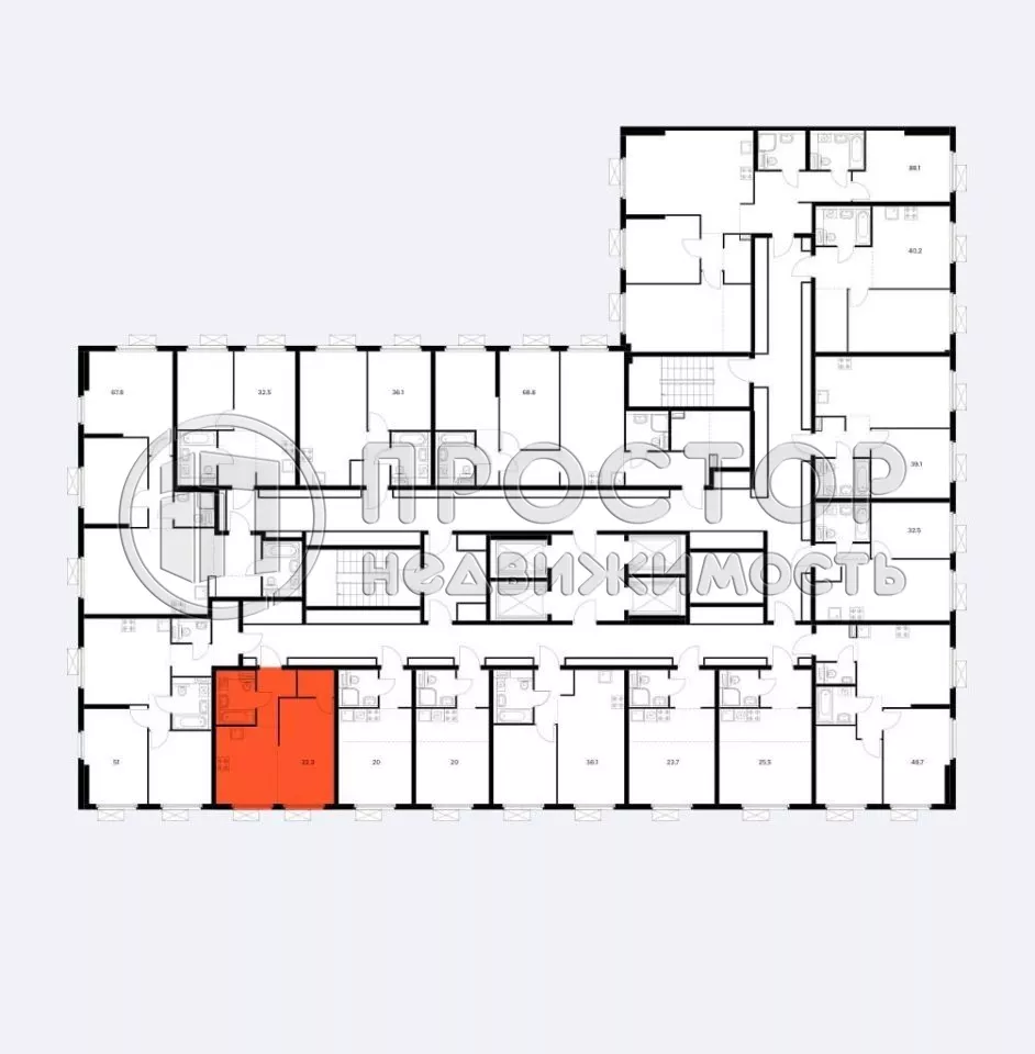 1-комнатная квартира, 32.3 м² - фото 14