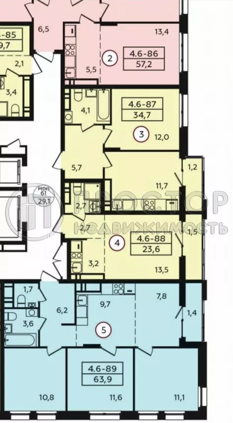 1-комнатная квартира, 35 м² - фото 5