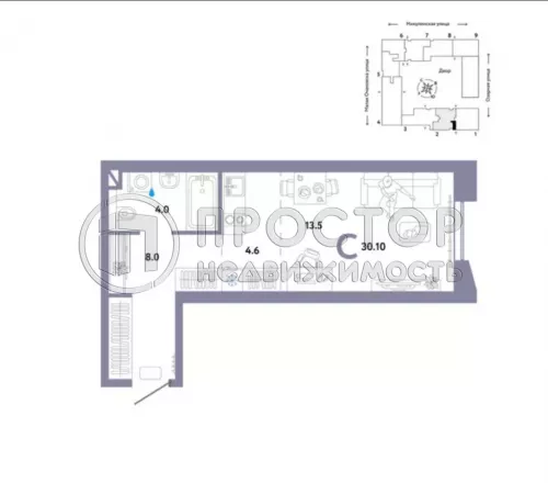 Студия, 30.1 м² - фото 12