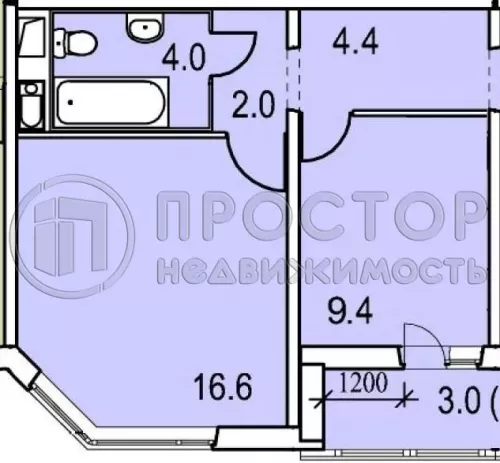 1-комнатная квартира, 36.5 м² - фото 17