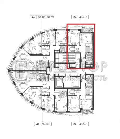 1-комнатная квартира, 44.69 м² - фото 7