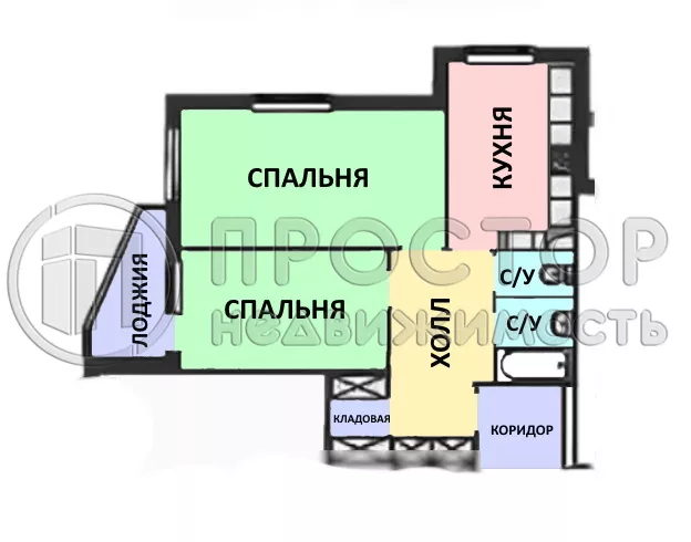 2-комнатная квартира, 62 м² - фото 11