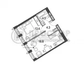 1-комнатная квартира, 41 м² - фото 17