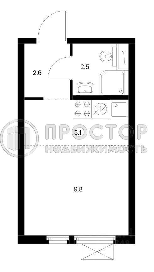 Студия, 20 м² - фото 4