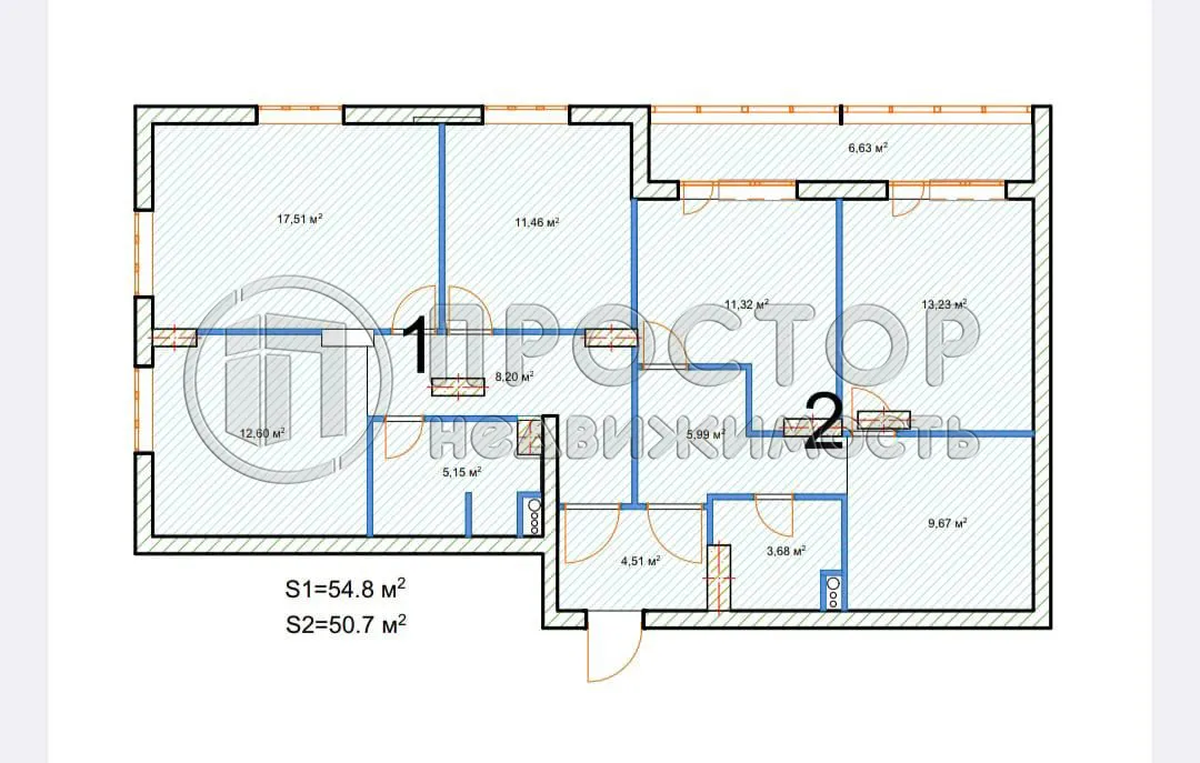 4-комнатная квартира, 108 м² - фото 45