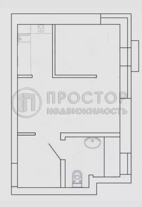 1-комнатная квартира, 25.6 м² - фото 31