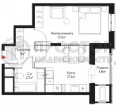 1-комнатная квартира, 39.9 м² - фото 45