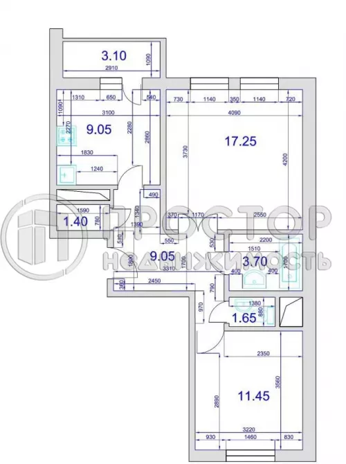 2-комнатная квартира, 54 м² - фото 29