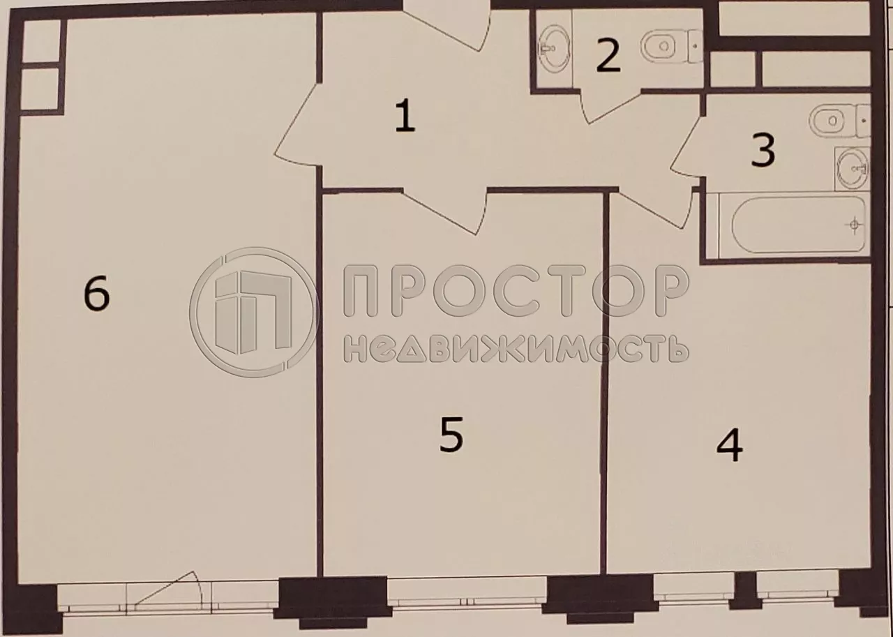 3-комнатная квартира, 55.7 м² - фото 13