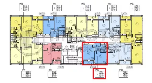 1-комнатная квартира, 34.43 м² - фото 24