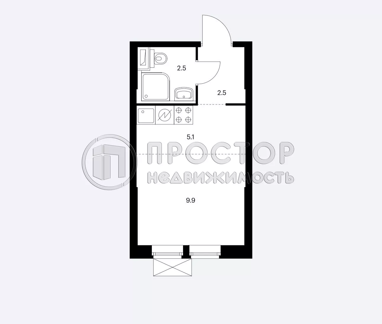 Студия, 20.1 м² - фото 19
