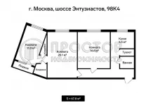 3-комнатная квартира, 67.8 м² - фото 64