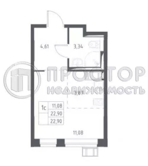 Студия, 22.9 м² - фото 5