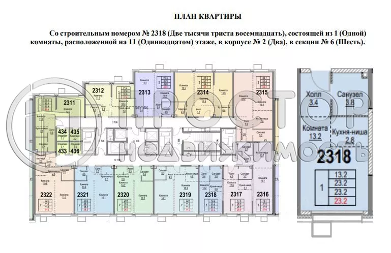 1-комнатная квартира, 23.2 м² - фото 8