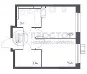 1-комнатная квартира, 32 м² - фото 129