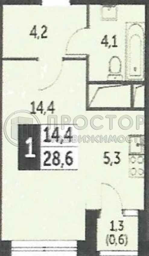 Студия, 28.6 м² - фото 9