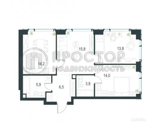 3-комнатная квартира, 73 м² - фото 11