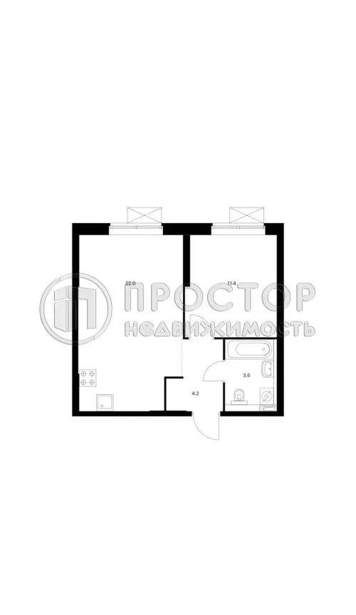 1-комнатная квартира, 41.1 м² - фото 34