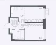2-комнатная квартира, 33.89 м² - фото 30