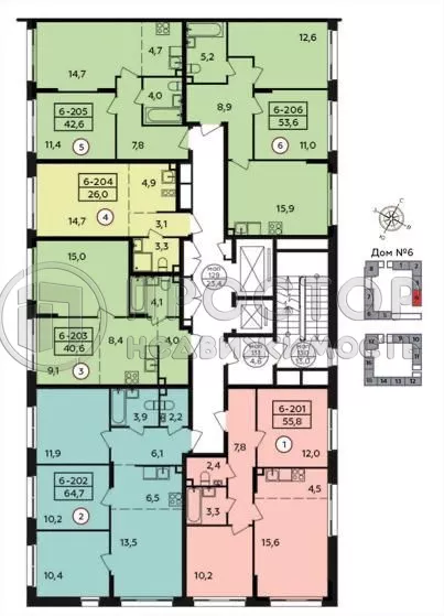 2-комнатная квартира, 53.6 м² - фото 18
