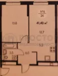 2-комнатная квартира, 41.4 м² - фото 24