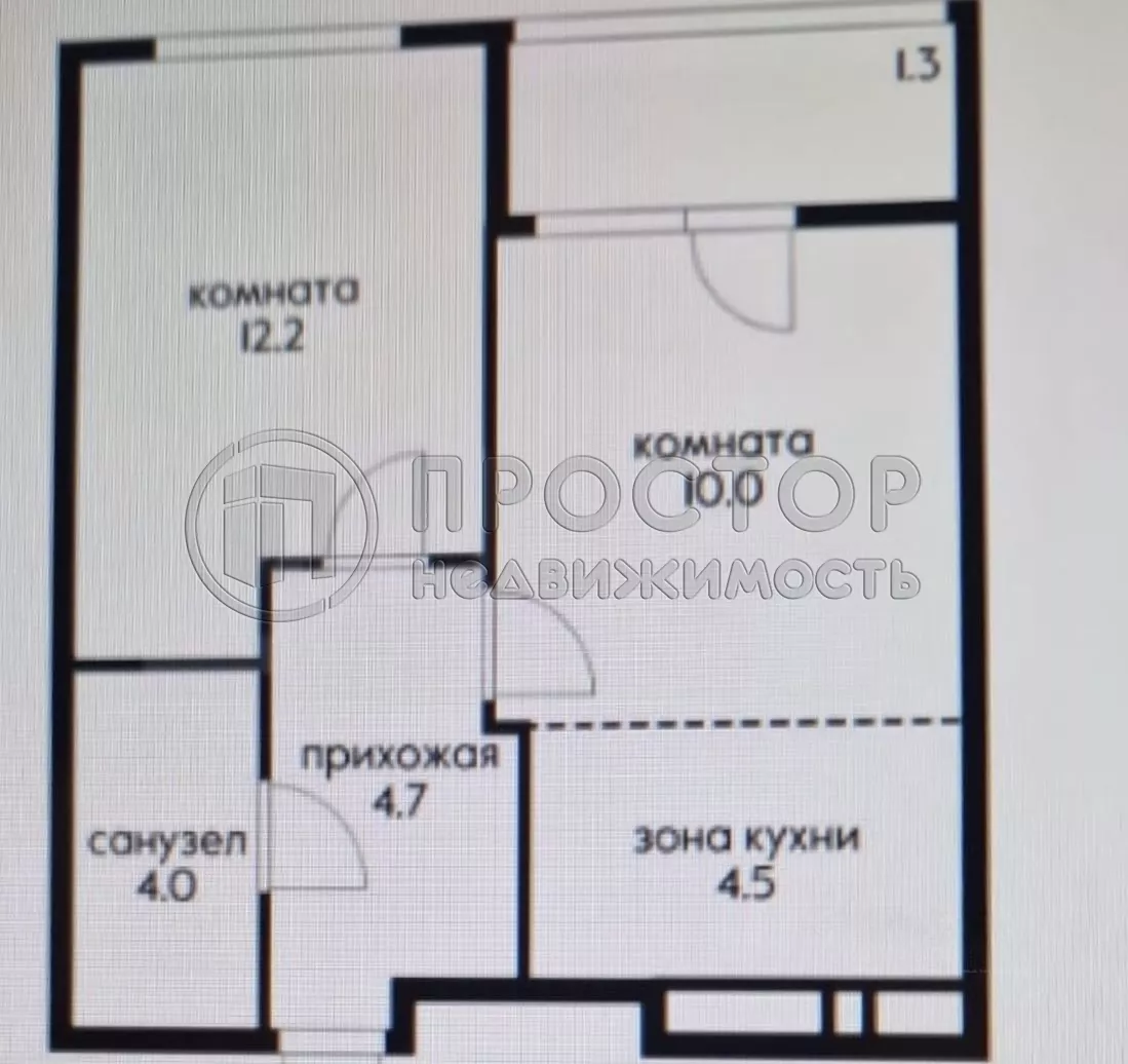 1-комнатная квартира, 36.7 м² - фото 59